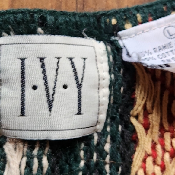 Vintage Sweater Vest Knit Boho Bohemian Aztec Cottagecore Naturecore Earthy Lake - Picture 6 of 11